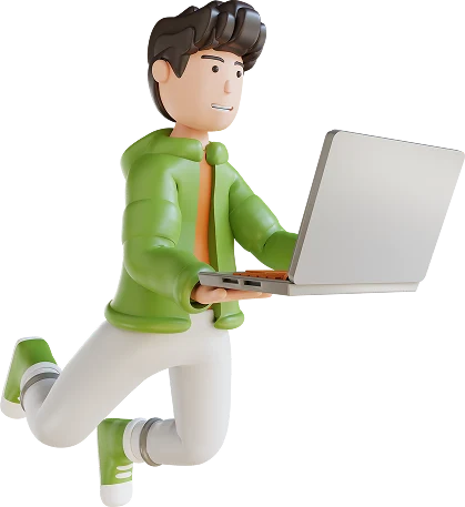 3D-illustration-business-man-flying-holding-laptop